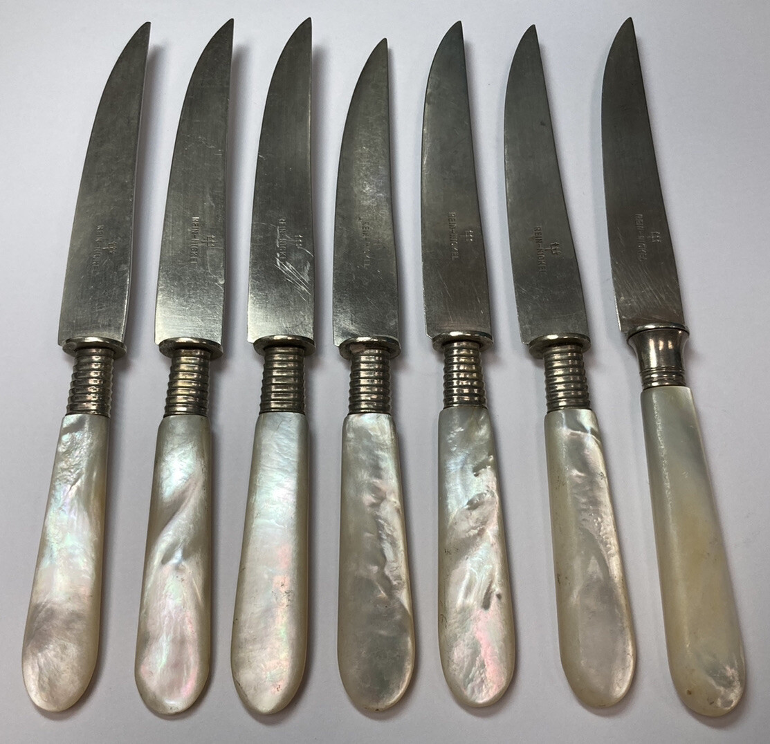 Vintage 6” Seven Piece Mother Of Pearl Handle Small Dinner Knife