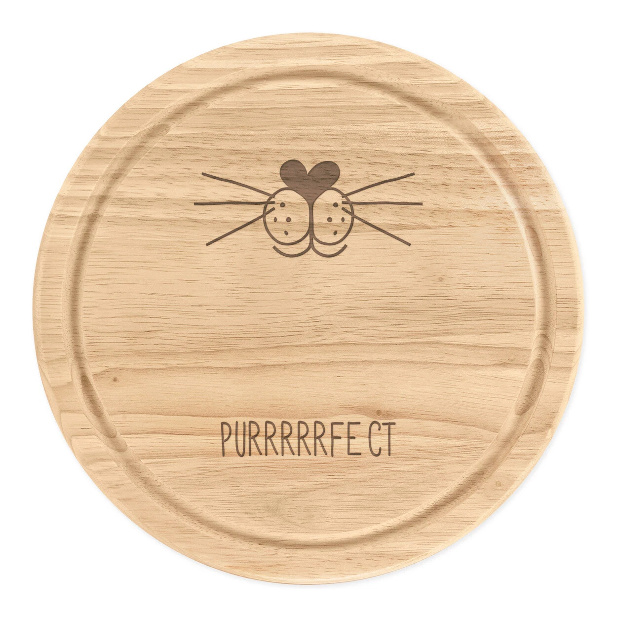 Purrfect Perfect Cat Face Round Chopping Cheese Board Crazy Lady Funny