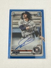 2020 Bowman Chrome Blue Mega Box Refractor Jordan Brewer /150 Auto RC Rookie