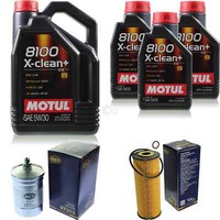 8L Inspektionspaket Set Motul 8100 X-Clean+ 5W-30 MotoröL Sct Filter 11380685