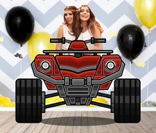 Red ATV, Vehicle Theme, DIY Photo Booth Props, Non-Personalized