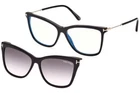 TomFord TF5824-B 001 Black CatEye Plastic 56-14-140 clip-ons STORE DISPLAY
