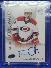 2016-17 UD SP Authentic Future Watch Auto /999 Trevor Carrick Hurricanes Sharks