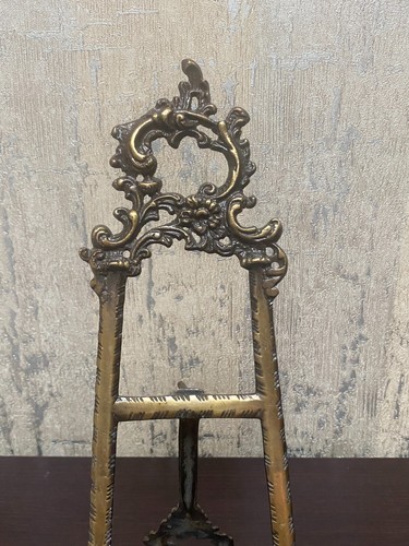 Victorian Style Ornate Cast Brass Display Easel 14.5" - Picture 4 of 8
