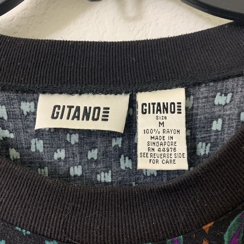 Vtg Gitano Women’s Shirt M Multi Pattern Colors Short Sleeve Pocket - Picture 3 of 4