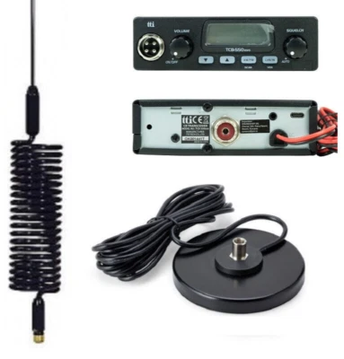 CB RADIO TTI 550 EVO + CB ANTENNA SPRINGER BLACK + MAG BASE STARTER KIT