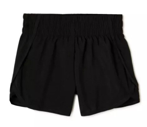 Athletic Works Girls Running Shorts Black/Multicolor 10/12 Plus Lined 2 Pair Set - Picture 11 of 13