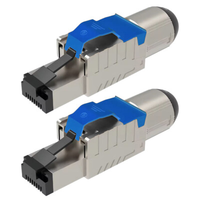 Netzwerkstecker RJ45 Stecker Cat8 CAT8.1 2x Steckverbinder werkzeuglos geschirmt