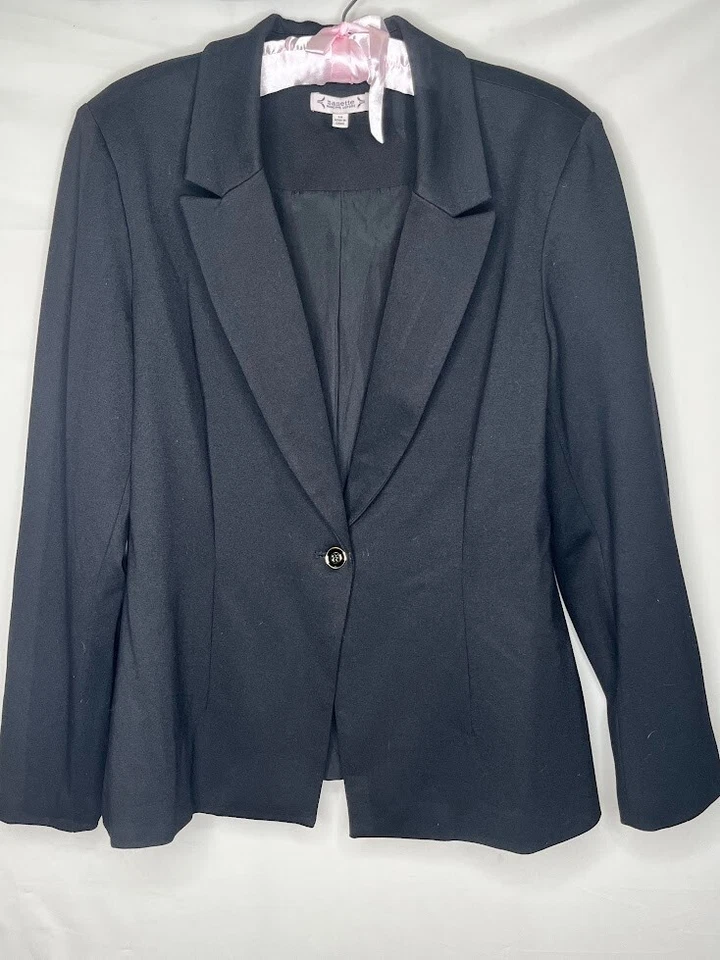 Блейзер Nanette Lepore на резинке черный с одной кнопкой CareerCore размер 14 - Изображение 2 из 4