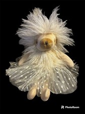 FAO Schwarz Ballerina Sloth Petit Bon 14" Plush in Tutu Gold Metallic NWOT