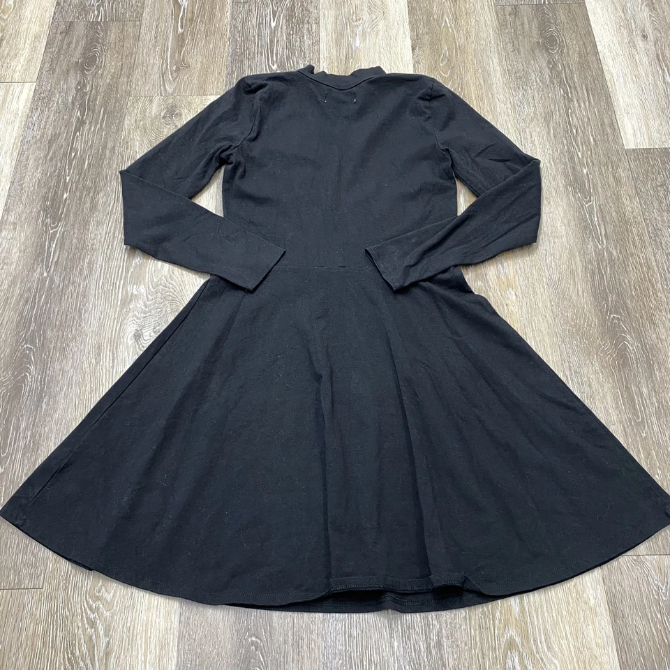 HOLLISTER Keyhole Front Long Sleeve Stretch Black Skater Dress Girl's Size M - Image 4 of 4