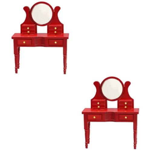  2 piezas muebles para casa de muñecas decoración vintage tocador tocador - Imagen 1 de 12