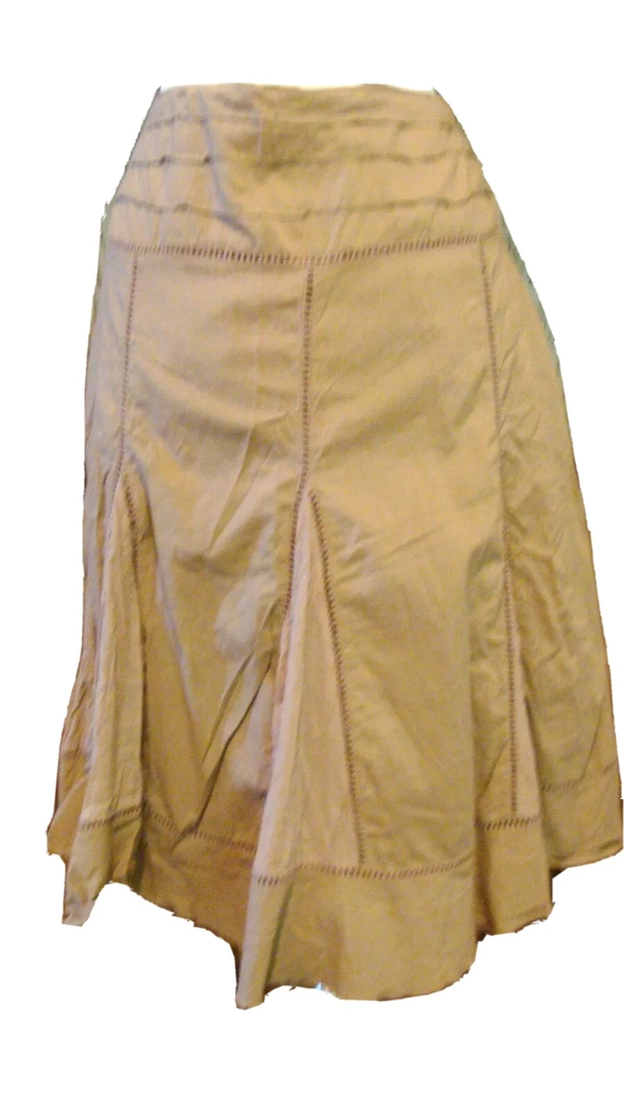 To The Max A Line Brown Skirt Women 10 Embroidered Full Soft Cotton