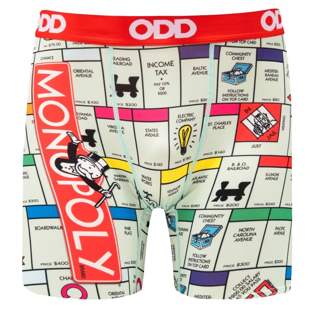 Odd Sox Men's Boxer Brief, Monopoly Board Game, Fun Novelty Underwear,  XXX-Large