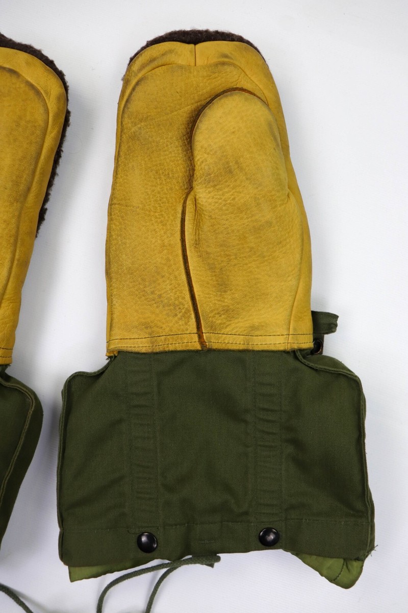 Vintage Mitten Set, Arctic Extreme Cold Weather Khaki Olive Gloves