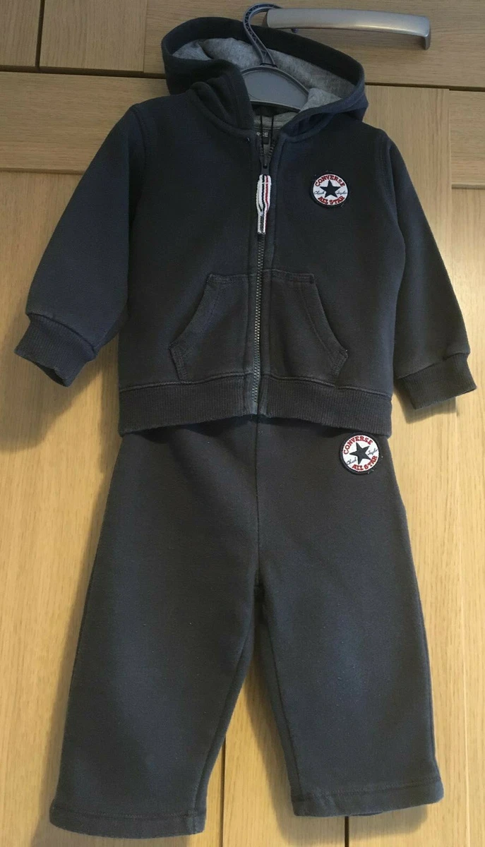 Baby Boys Charcoal Converse Tracksuit 6 9 Months eBay
