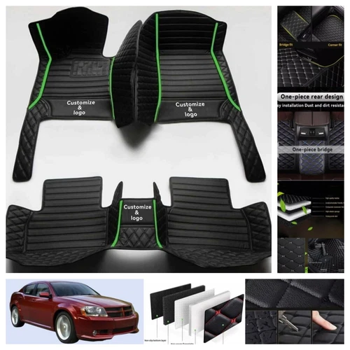 For Dodge Avenger 2007-2014 Car Floor Mats PU Leather Auto Liners Waterproof - Imagen 24 de 39