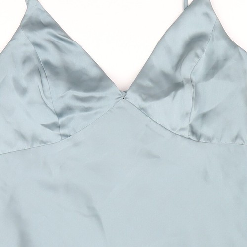 FOREVER 21 Womens Blue Polyester A-Line Size S V-Neck Zip - Picture 8 of 10