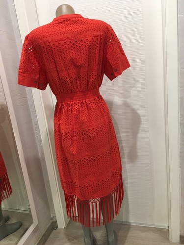 Vestido Karl Lagerfeld Broderie Anglaise Rojo IT40 - Imagen 7 de 11
