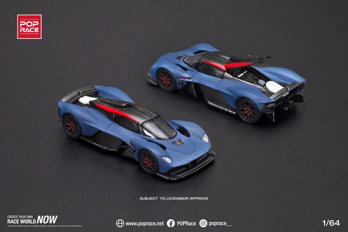 POPRACE 1/64 Aston Martin Valkyrie Satin Marina Blue Diecast Car - Imagen 10 de 10