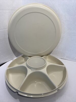 Vintage Tupperware Dip/Veggie/Cheese/Fruit Tray 1665-2 1666-2 1667-3 ...