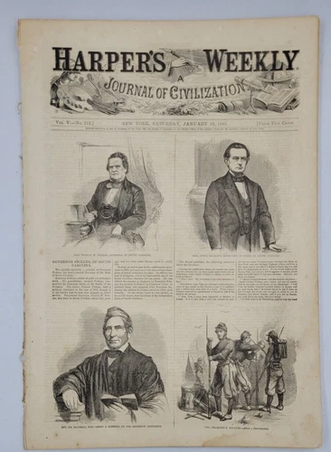 Harper's Weekly 1/19/1861 Charleston Harbor map / Fort Johnson South Carolina