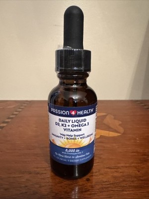Passion 4 Health Organic Liquid Vitamin D3 5000IU + K2 Mk-7 + Omega 3