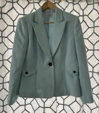 Tahari Blazer Women Blue w Black Threads Office Jacket Spring r Classic 12 P
