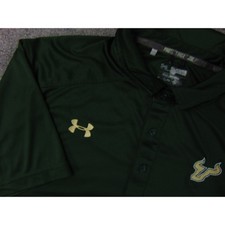 Southern Florida Bulls Shirt Mens 2XL Green Polo Under Armour Heatgear Loose USF