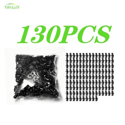 130Pcs Bumper Clips 10mm Hood Fender Push Rivets Retainer Fasteners for Element