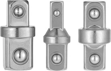 3 PCS 1/2" 1/4" 3/8" Square Drive Adapters, Ratcheting Wrench to Silver 
