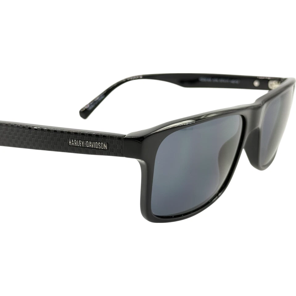 Gafas de sol de plástico para hombre Harley Davidson HD0918X 01A negro brillante 57-17 lentes grises Foto 4 de 4