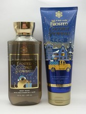 Bath  Body Works FROSTED COCONUT SNOWBALL 2 pc set Body Cream  Body Wash