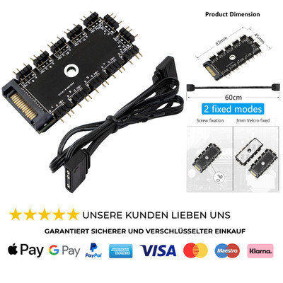 3-Pin ARGB-Controller 11 Ports 12 Wege 5V SATA-Unterstüt