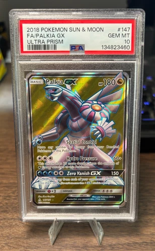 2018 Pokemon Sun & Moon Palkia GX Ultra Prism Full Art FA 147/156 PSA 10