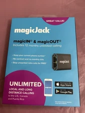 MagicJack Home VoIP Telephone Adapter with 12 Months of Service New