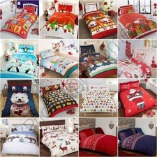 Natale Copripiumino Set Pupazzo di Neve Babbo Renna Emoticons Letto - Kids