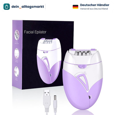 Epilierer Damen Haarentfernung mit Massagerollen Rasierer Aufsätze Tasche Lila