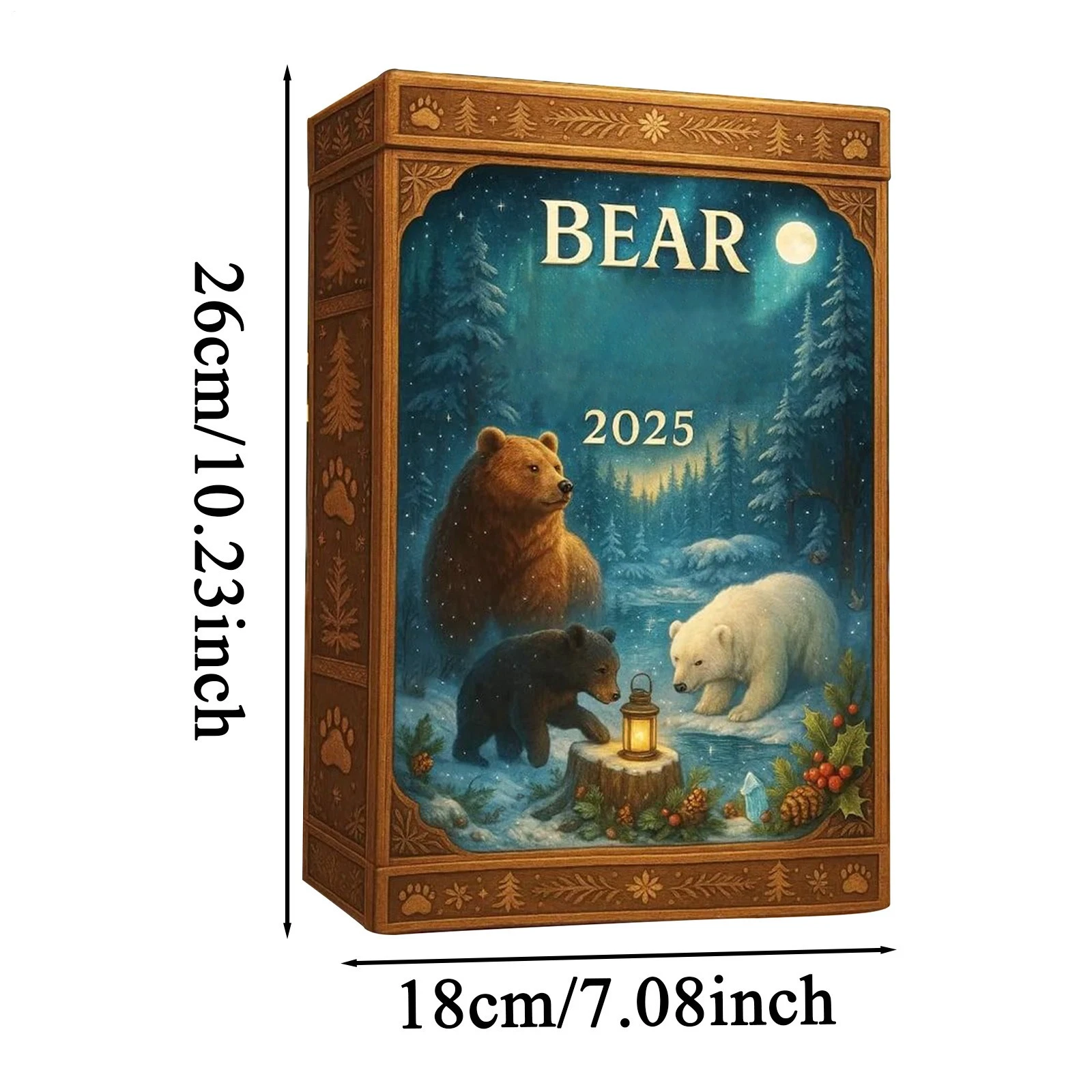 2025 Christmas Countdown Bear Advent Calendar 2D Acrylic Tree Ornaments
