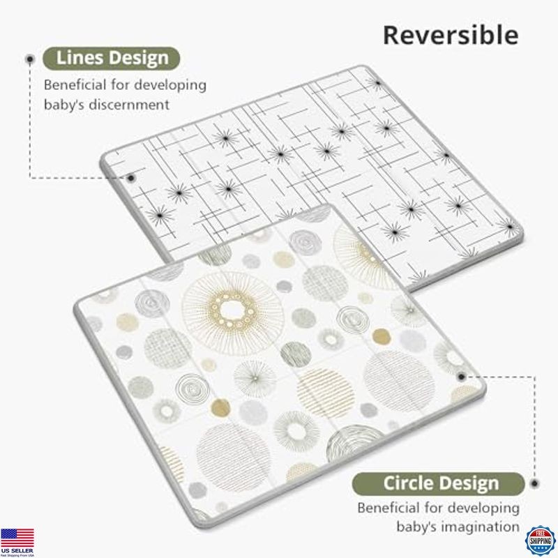 Foldable Baby Play Mat, PIGLOG 50X50 Playpen Mat for Babies and Toddlers Kids,