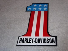 VINTAGE HARLEY DAVIDSON #1 MOTORCYCLES 12" METAL GASOLINE & OIL MOTORCYCLE SIGN!