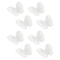 8Stk Schmetterlings-Spitzen-Applikationen, 50Mm AufnäHer, Weiß