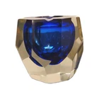 Vintage(1960) Murano Blue Sapphire Ashtray-3.5"x3.5"