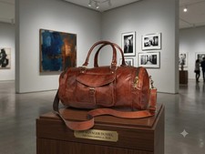 Leather Bag Goat Travel Gym Luggage Men Genuine Vintage Duffel Brown