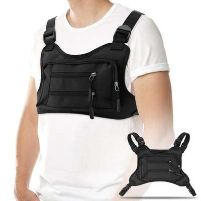 シャリーフ　BODY BAG VEST BLOUSONボディバッグベストブルゾン Sports Chest Bag for Men & Women, Lightweight Running Vest Bag