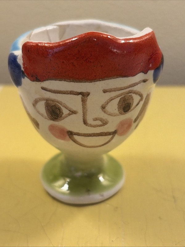 DE SIMONE egg cup holder Italy ceramic anthropomorphic #3