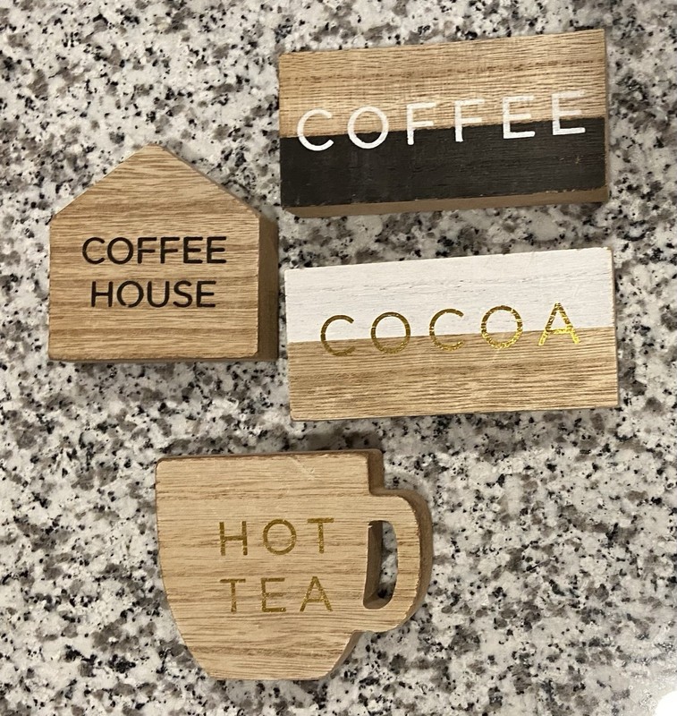 Set of ~Wooden Coffee Tea Cocoa Bar Kitchen Signs~