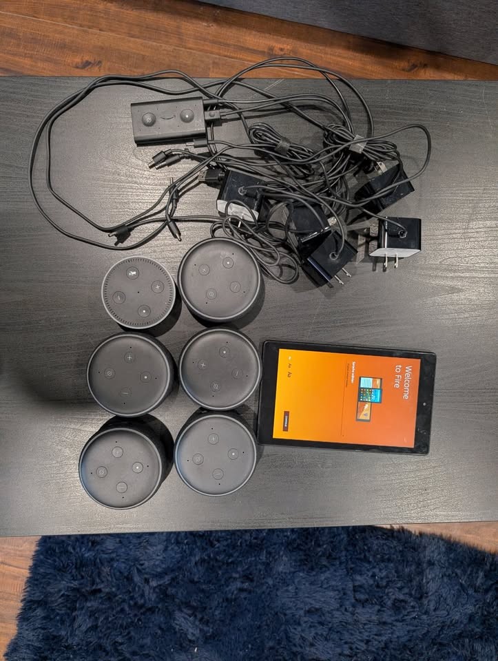 Amazon Smart Home Devices Lot (Echo dot, echo auto, fire tablet)
