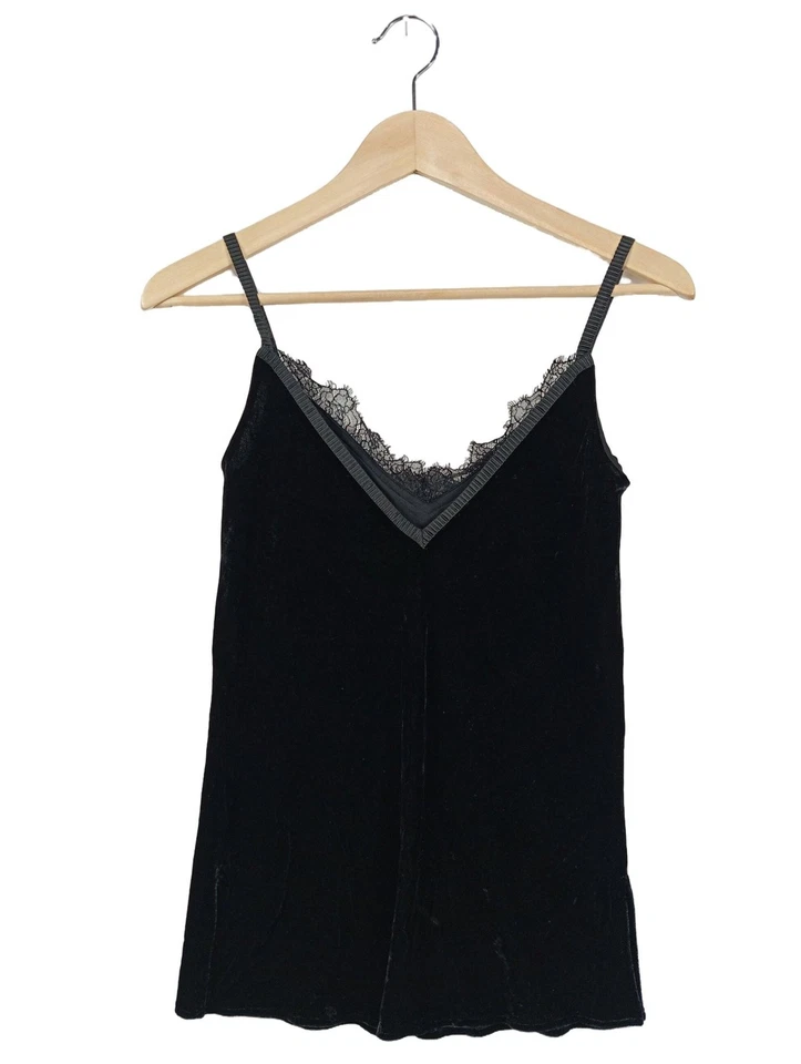 MASSIMO DUTTI Haut à fines bretelles Dames Top T EU 34 noir style décontracté - Photo 2/4
