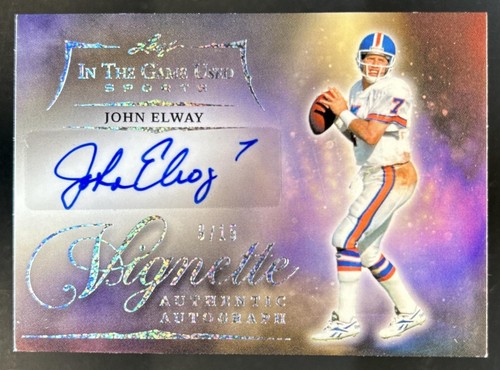 2025 Leaf In the Game Used John Elway Vignette Auto Autograph Glitter Holo #/15